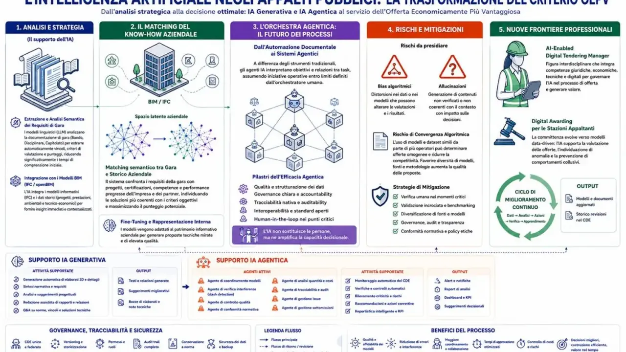 IA per la **centrale di committenza**: analisi strategica, matching know-how, automazione processi, gestione rischi e nuove frontiere professionali.