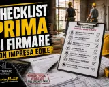 Checklist per firmare un contratto d'appalto con un'impresa edile: preventivo, tempi, materiali, pagamenti, garanzie, responsabilità e documenti.