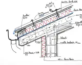 Disegno tecnico di una sezione di tetto con isolamento in lana di roccia, che garantisce un **tetto caldo** e ben ventilato.