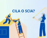Lavoratori edili discutono se usare la CILA o la SCIA per un progetto di ristrutturazione.