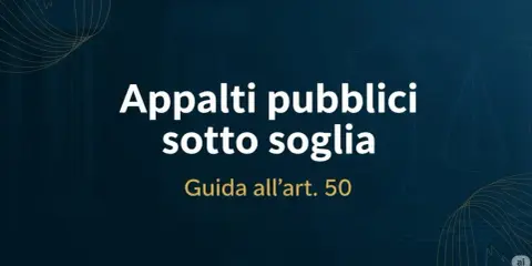 Appalti pubblici sotto soglia: guida all'art. 50. Bilancia della giustizia stilizzata.