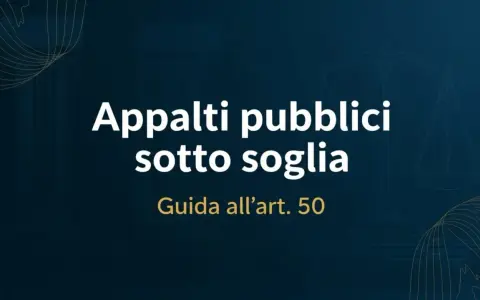 Appalti pubblici sotto soglia: guida all'art. 50. Bilancia della giustizia stilizzata.