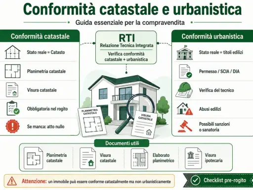 Guida alla conformità catastale e urbanistica di un'unità immobiliare, con documenti utili e checklist.
