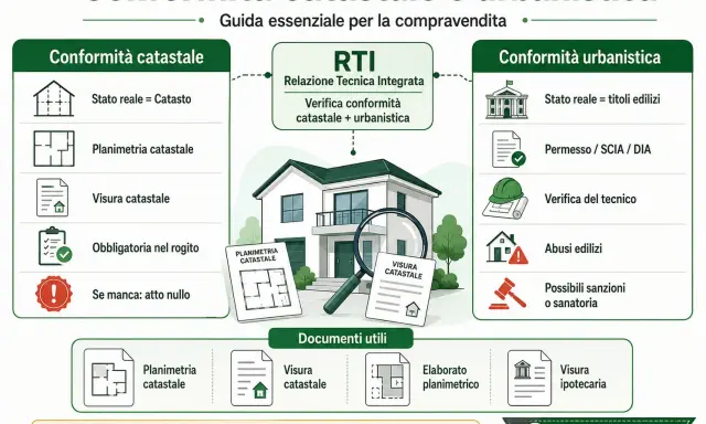 Guida alla conformità catastale e urbanistica di un'unità immobiliare, con documenti utili e checklist.