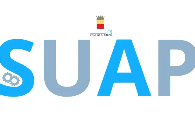 Logo SUAP Comune di Napoli con ingranaggi, per capire la differenza tra sue e suap.