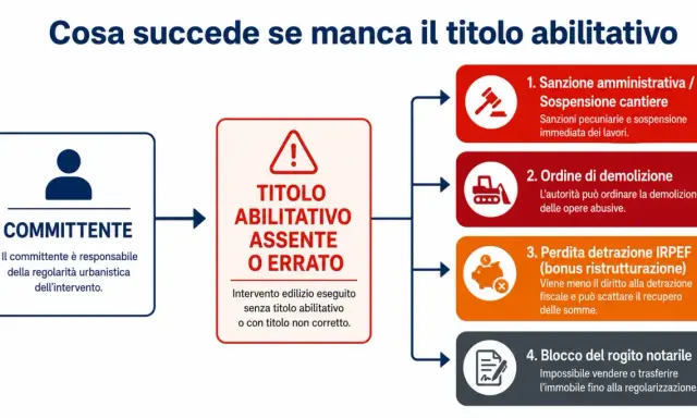 Lavori edili senza autorizzazione: sanzioni, demolizione, perdita bonus ristrutturazione e blocco rogito. Il committente è responsabile.