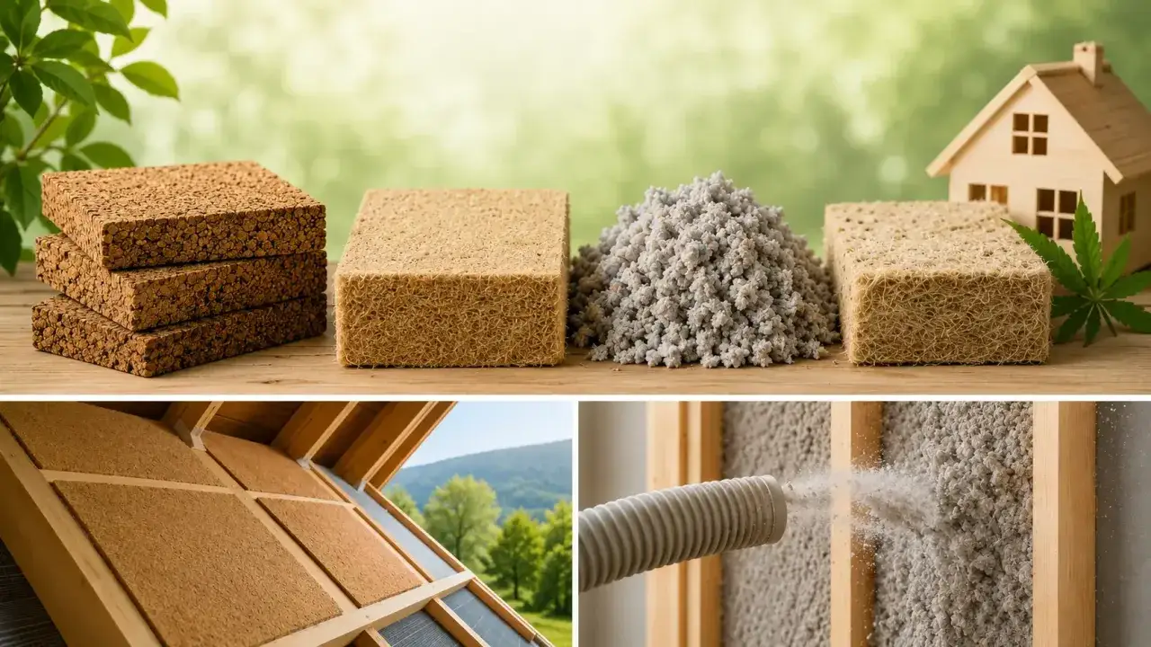 Materiali naturali per l'isolamento: pannelli di sughero, fibra di legno e cellulosa. Ecco cos'è la bioedilizia: costruire in armonia con la natura.
